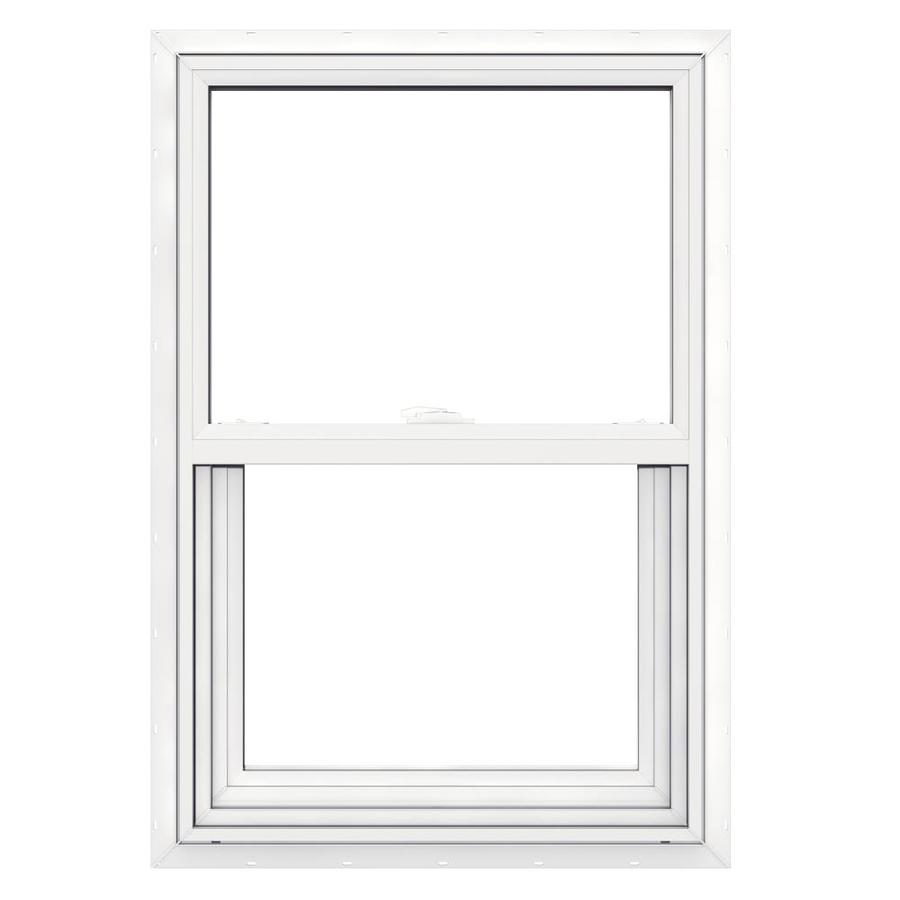 JELD WEN V2500 Series Vinyl Double Pane Single Hung Window (Fits Rough Opening 22 in x 33 in; Actual 21.5 in x 32.5 in)