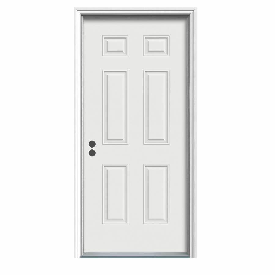 ReliaBilt 6 Panel Prehung Inswing Steel Entry Door Prehung (Common 80 in x 36 in; Actual 81.75 in x 37.5 in)