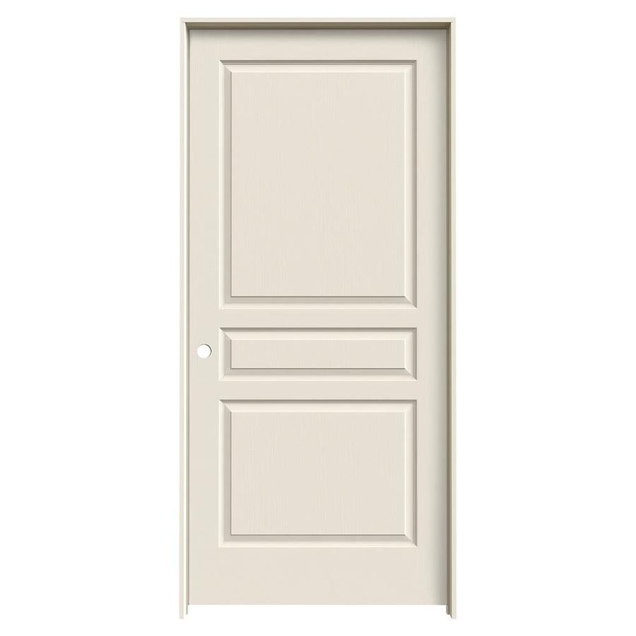 ReliaBilt 3 Panel Square Hollow Core Textured Molded Composite Right Hand Interior Single Prehung Door (Common 80 in x 36 in; Actual 81.68 in x 37.56 in)