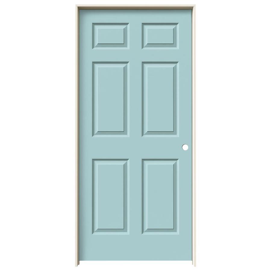 ReliaBilt Sea Mist Prehung Solid Core 6 Panel Interior Door (Common 36 in x 80 in; Actual 37.562 in x 81.688 in)