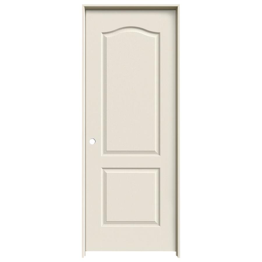 ReliaBilt 2 Panel Arch Top Solid Core Textured Molded Composite Right Hand Interior Single Prehung Door (Common 80 in x 30 in; Actual 81.68 in x 31.56 in)