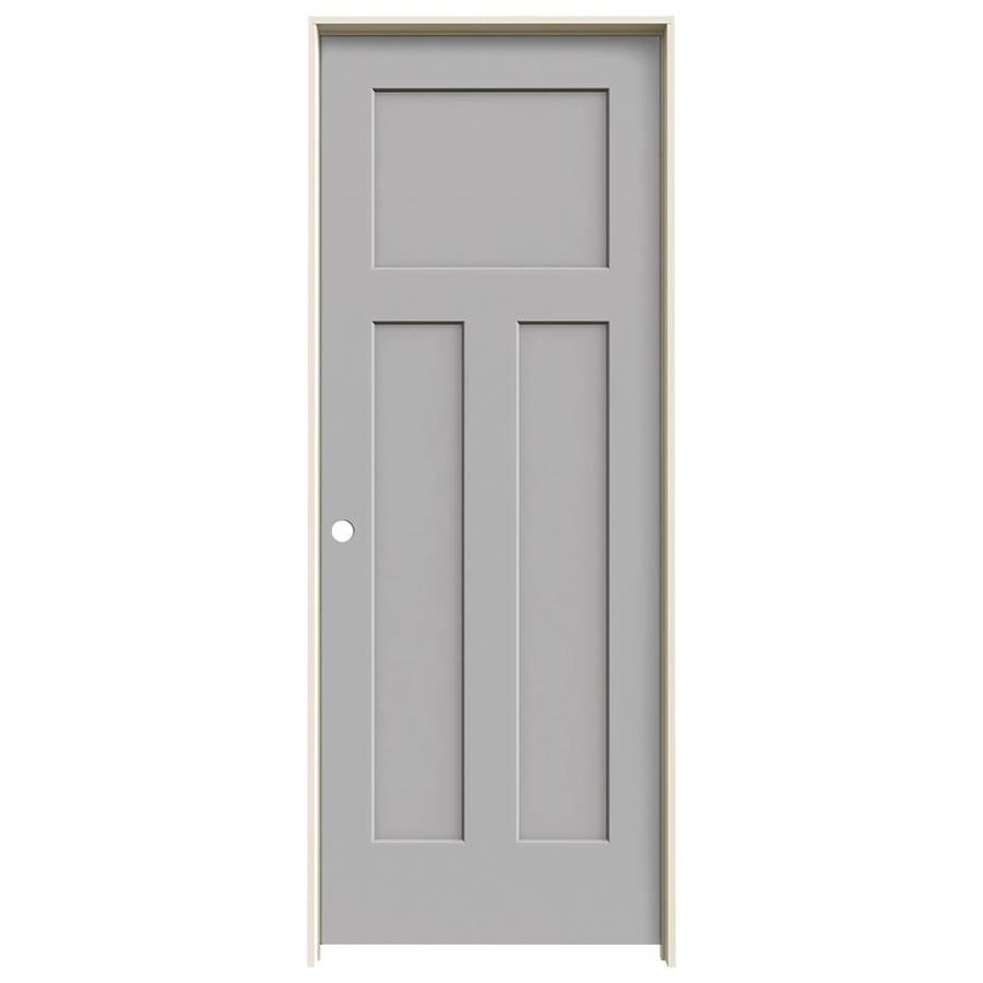 ReliaBilt 3 Panel Craftsman Hollow Core Smooth Molded Composite Right Hand Interior Single Prehung Door (Common 80 in x 30 in; Actual 81.68 in x 31.56 in)