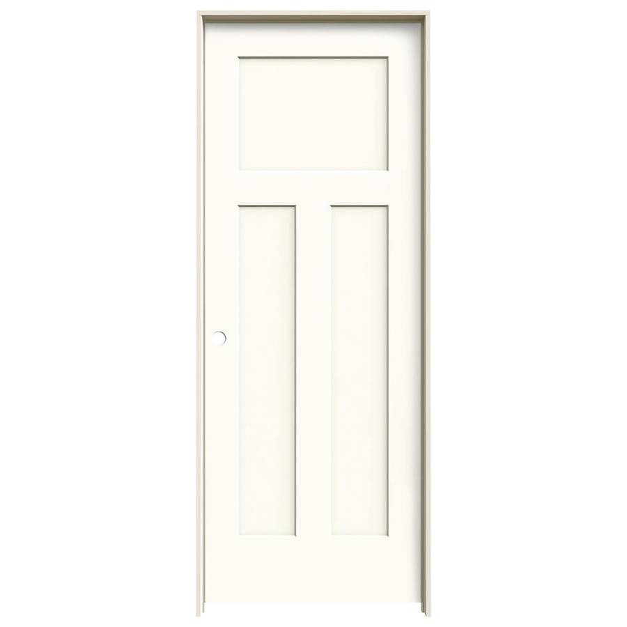 ReliaBilt 3 Panel Craftsman Solid Core Smooth Molded Composite Right Hand Interior Single Prehung Door (Common 80 in x 30 in; Actual 81.68 in x 31.56 in)