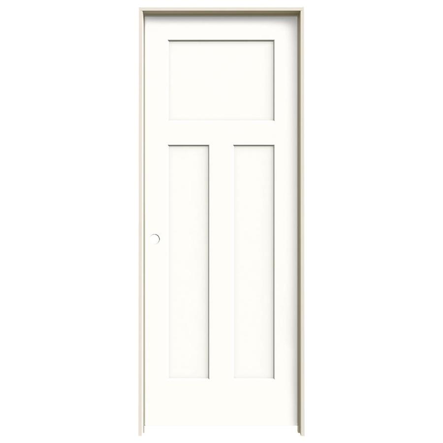 ReliaBilt 3 Panel Craftsman Solid Core Smooth Molded Composite Right Hand Interior Single Prehung Door (Common 80 in x 30 in; Actual 81.68 in x 31.56 in)