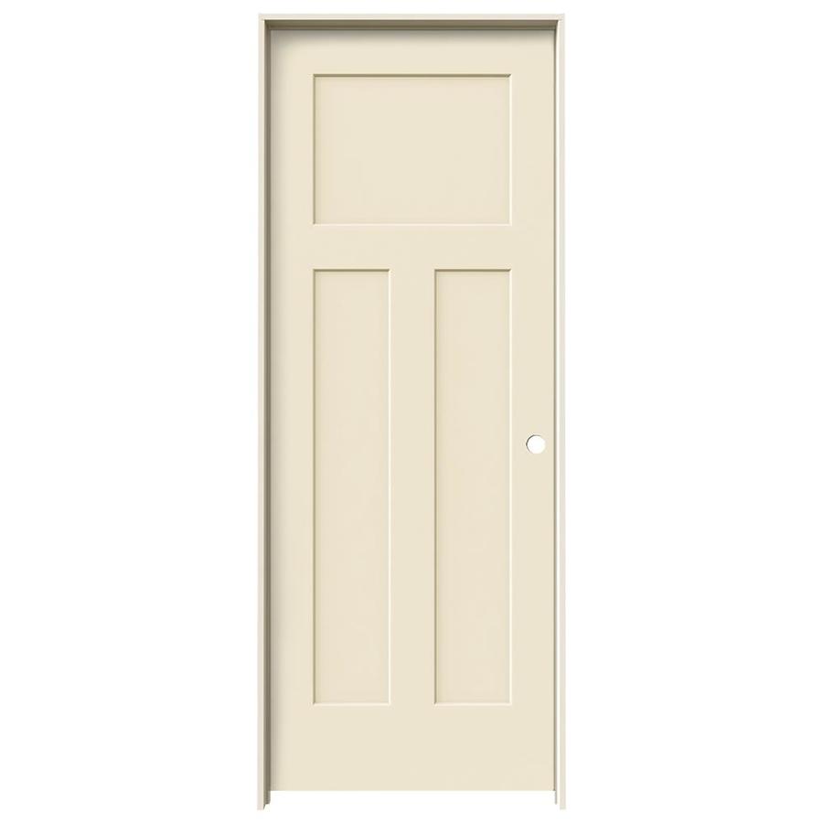 ReliaBilt 3 Panel Craftsman Solid Core Smooth Molded Composite Left Hand Interior Single Prehung Door (Common 80 in x 30 in; Actual 81.68 in x 31.56 in)