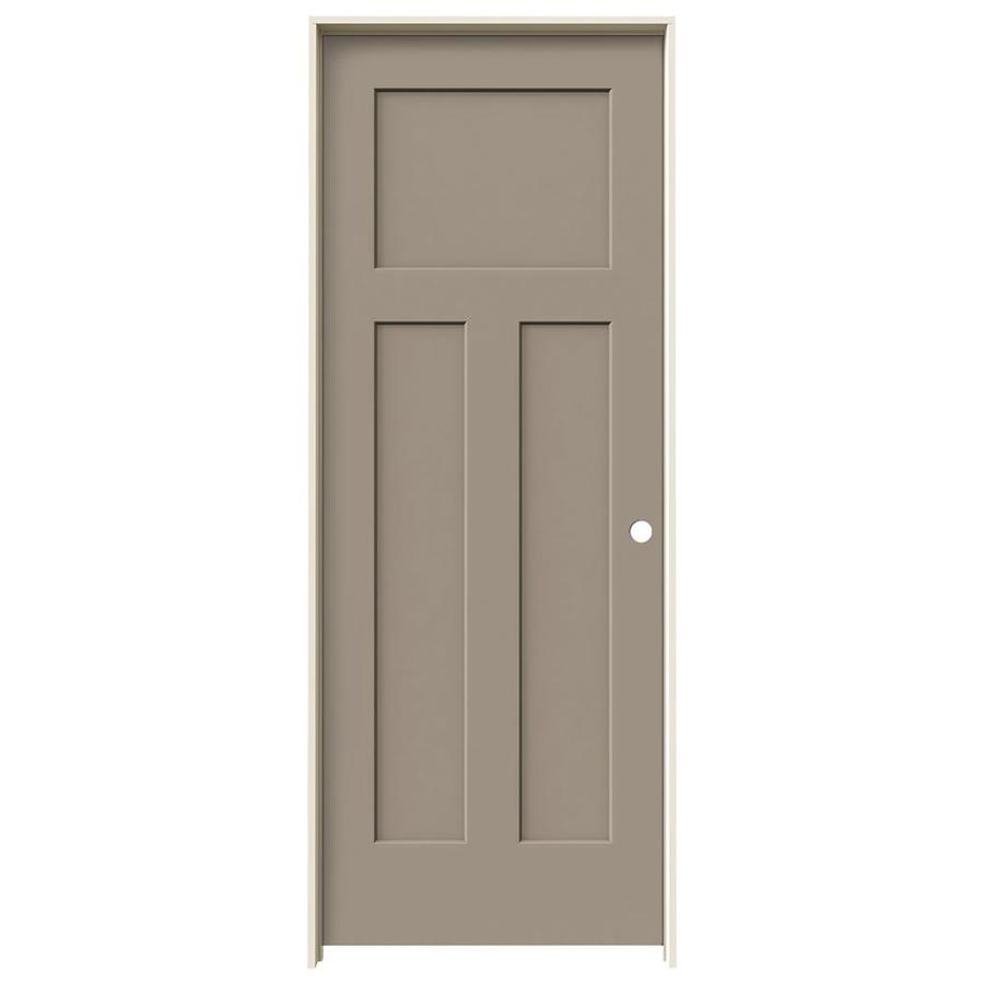 ReliaBilt 3 Panel Craftsman Solid Core Smooth Molded Composite Left Hand Interior Single Prehung Door (Common 80 in x 30 in; Actual 81.68 in x 31.56 in)