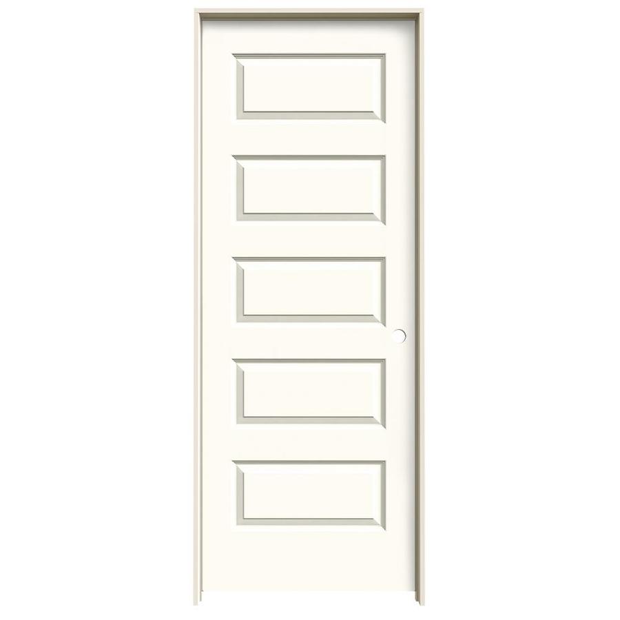 ReliaBilt 5 Panel Equal Solid Core Smooth Molded Composite Left Hand Interior Single Prehung Door (Common 80 in x 30 in; Actual 81.68 in x 31.56 in)