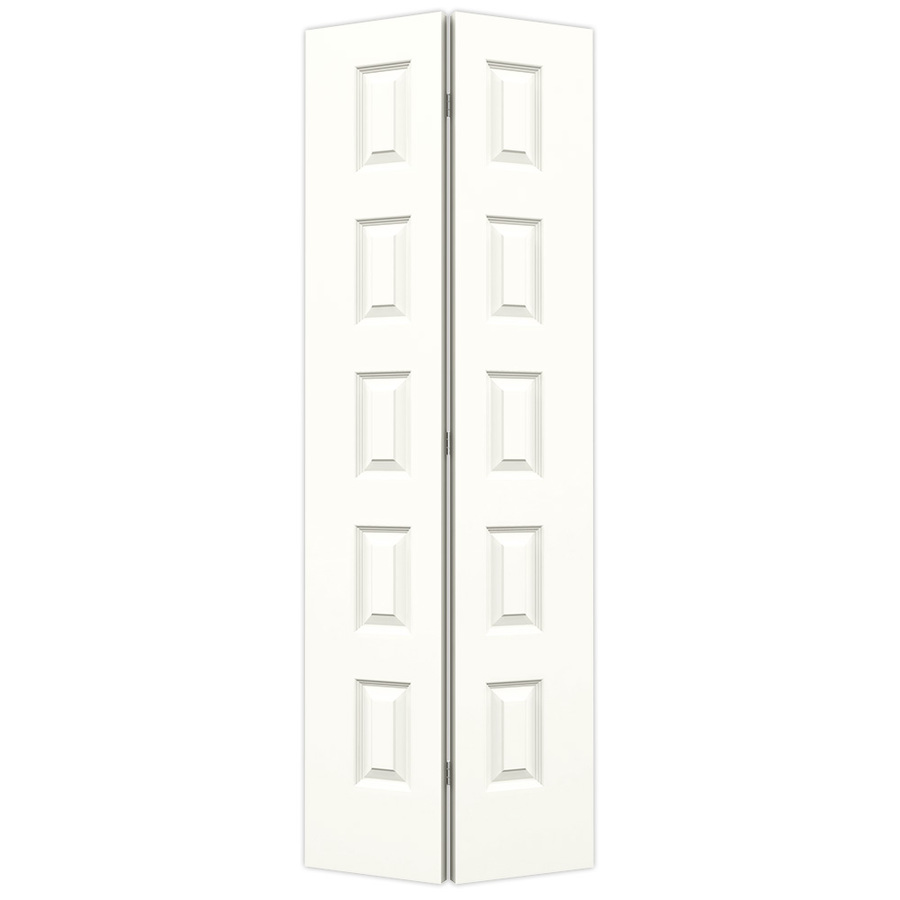 ReliaBilt 5 Panel Equal Hollow Core Smooth Molded Composite Bifold Closet Door (Common 80 in x 28 in; Actual 79 in x 27.5 in)