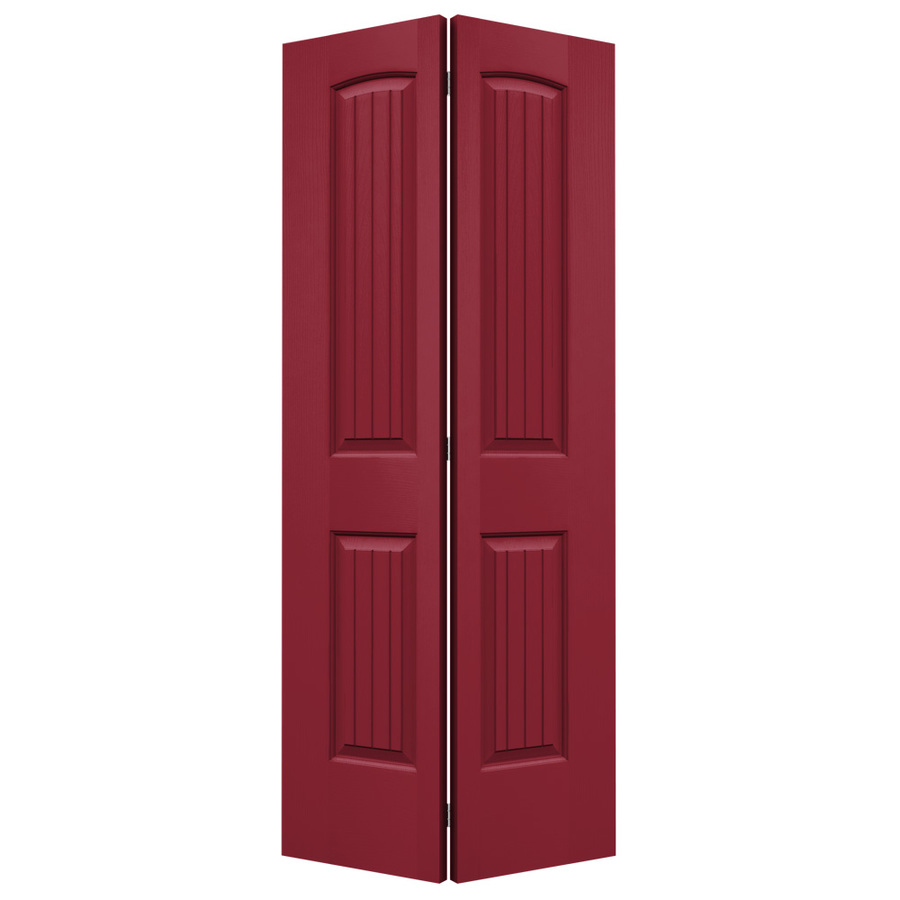 ReliaBilt 2 Panel Round Top Plank Hollow Core Smooth Molded Composite Bifold Closet Door (Common 80 in x 36 in; Actual 79 in x 35.5 in)