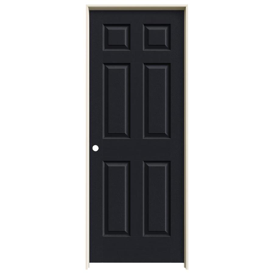 ReliaBilt 1 Panel Square Hollow Core Textured Molded Composite Right Hand Mirrored Interior Single Prehung Door (Common 80 in x 32 in; Actual 81.68 in x 33.56 in)