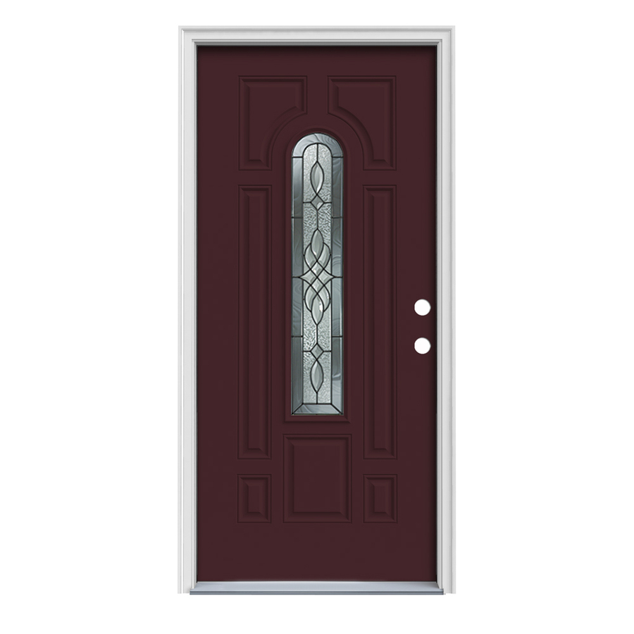 ReliaBilt 33.5 in x 81.75 in Center Arch Lite Prehung Inswing Steel Entry Door Prehung