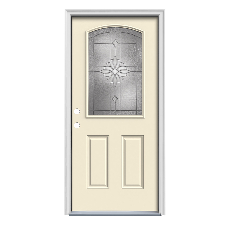 ReliaBilt Half Lite Prehung Inswing Steel Entry Door Prehung (Common 80 in x 36 in; Actual 81.75 in x 37.5 in)