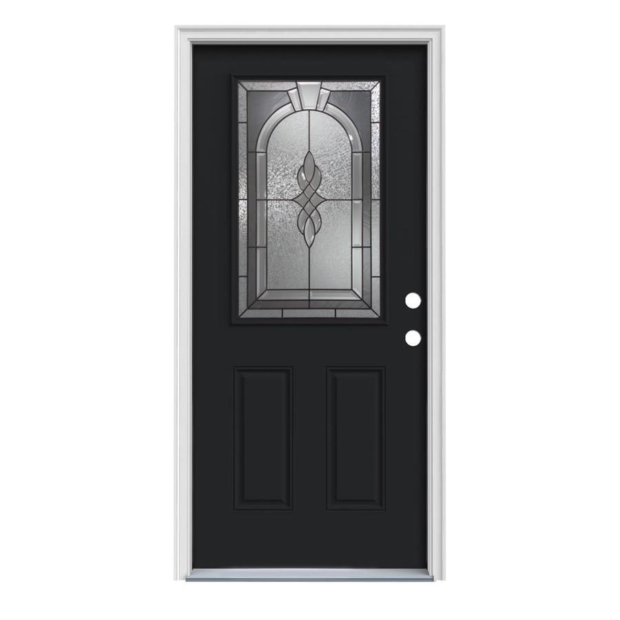 ReliaBilt Half Lite Prehung Inswing Steel Entry Door Prehung (Common 80 in x 32 in; Actual 81.75 in x 33.5 in)