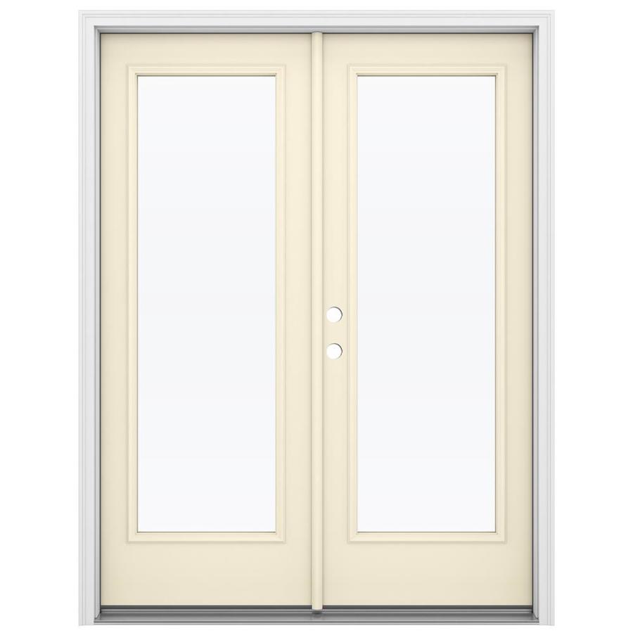 ReliaBilt 59.5 in 1 Lite Glass Bisque Steel French Inswing Patio Door