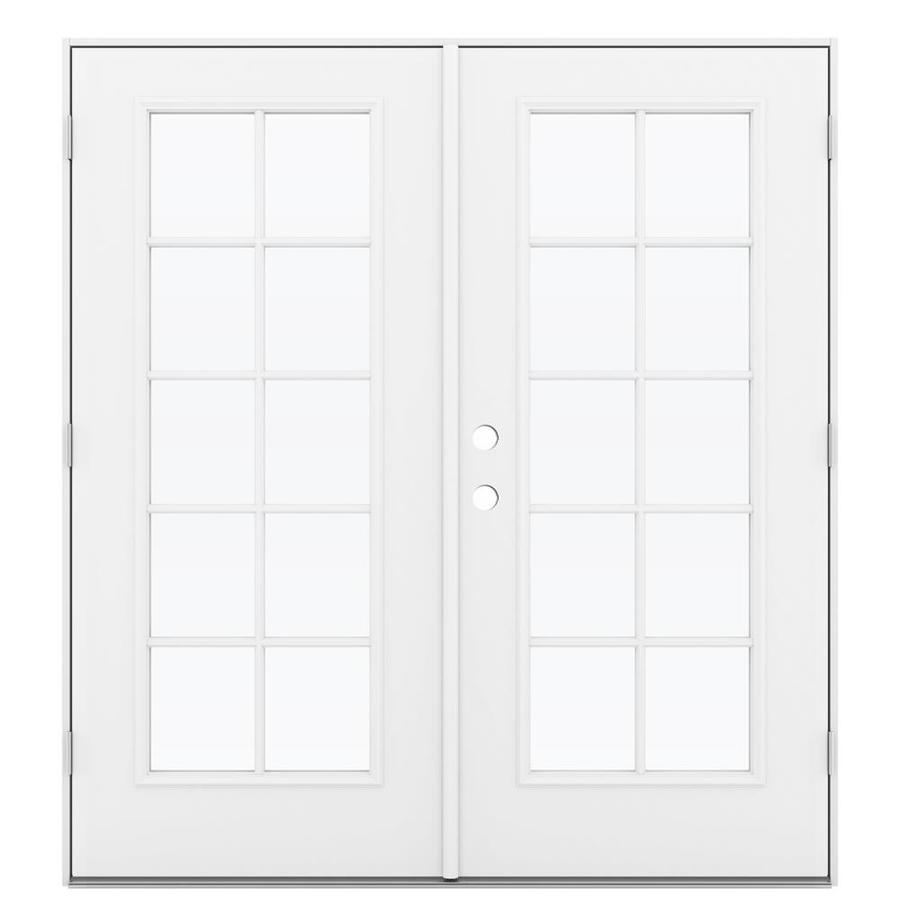 ReliaBilt 71.5 in 10 Lite Glass Primed Steel French Outswing Patio Door