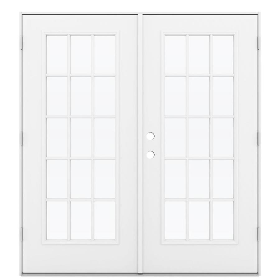 ReliaBilt 71.5 in 15 Lite Glass Primed Steel French Outswing Patio Door