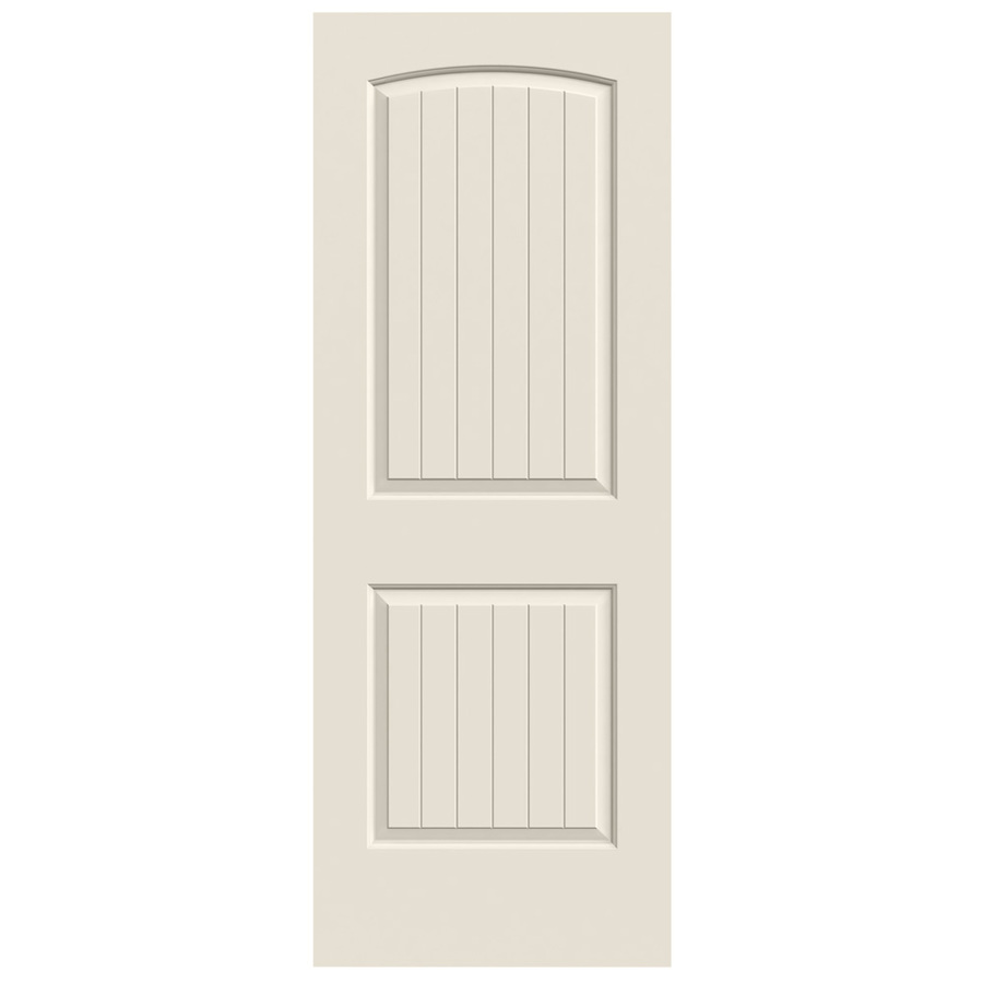 ReliaBilt 30 in x 80 in 2 Panel Round Top Plank Solid Core Smooth Non Bored Interior Slab Door