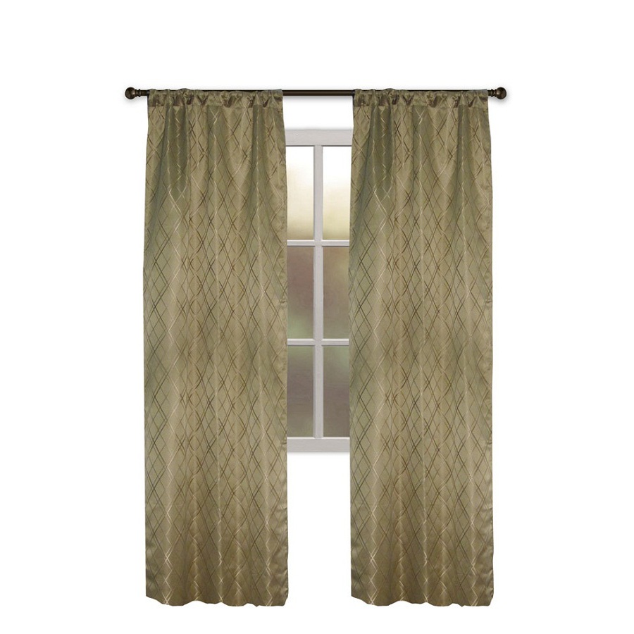 allen + roth Bannerton 63 in L Solid Sage Thermal Rod Pocket Curtain Panel