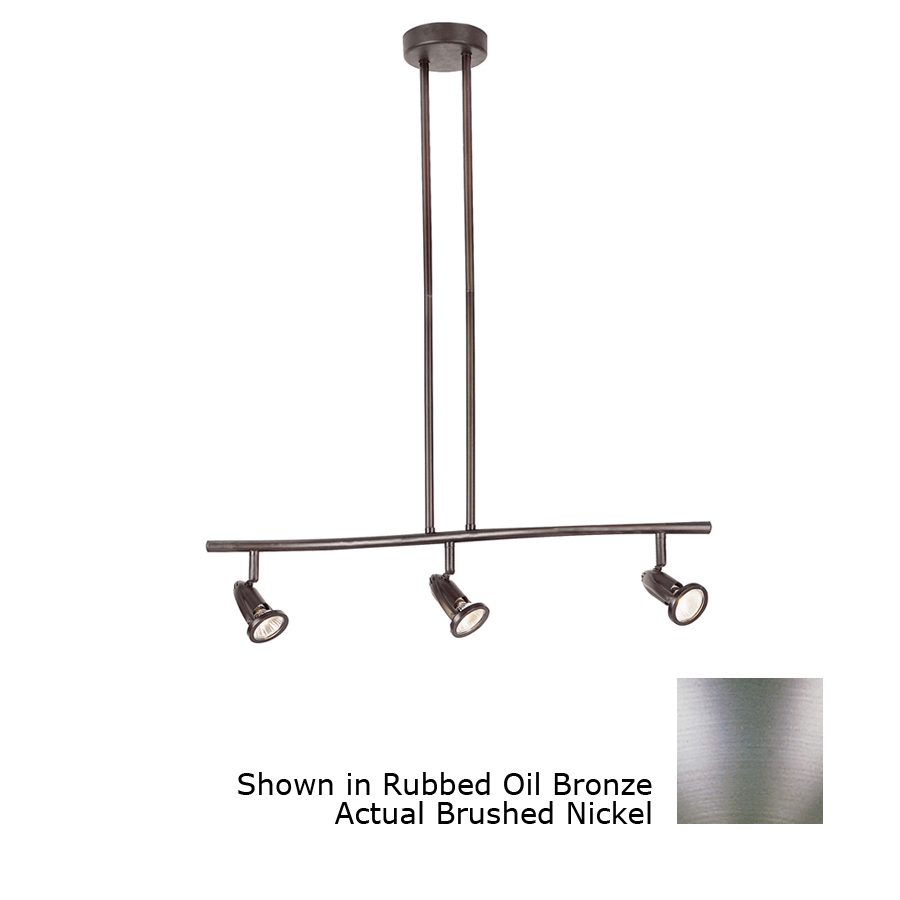 Portfolio 3 Light Brushed Nickel Flush Mount Fixed Track Light Kit