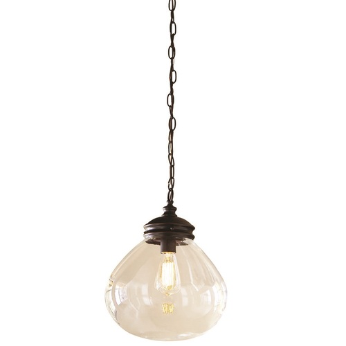 Zoomed: allen + roth 12"W Bronze Edison Pendant Light with Clear Shade