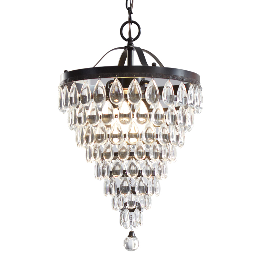 Shop Style Selections 3-Light Antique Bronze Crystal Chandelier at ...