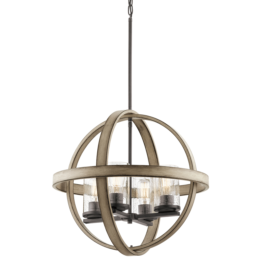 Kichler Barrington 3 Light Distressed Black and Wood Tone Rustic Chandelier Kichler Barrington 3 Light Distressed Black and Wood Tone Rustic Chandelier