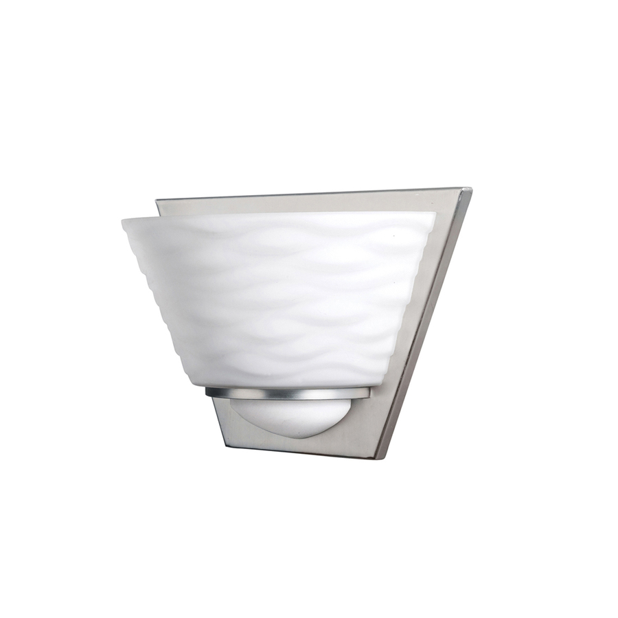 Portfolio Daphne 9.74 in W 1 Light Brushed Nickel Pocket Hardwired Wall Sconce