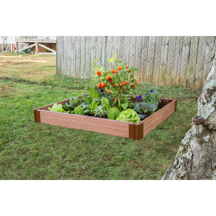 48 in W x 48 in L x 5.5 in H Brown Composite Raised Garden Bed