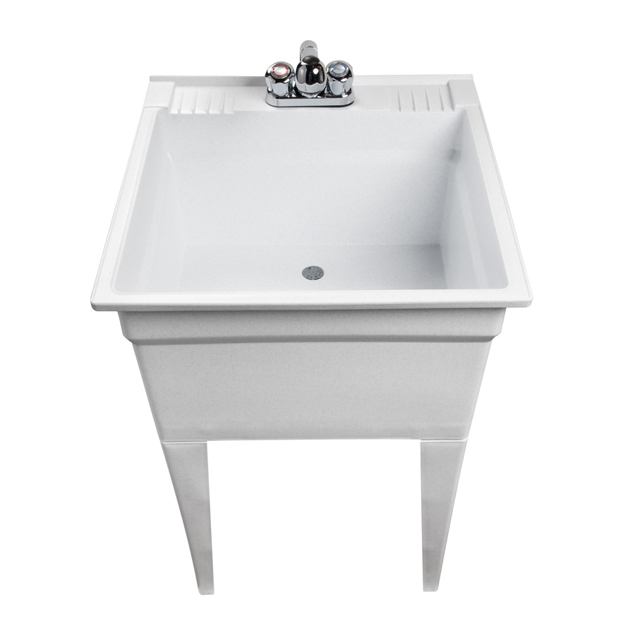 ASB White Granite Freestanding Composite Utility Tub