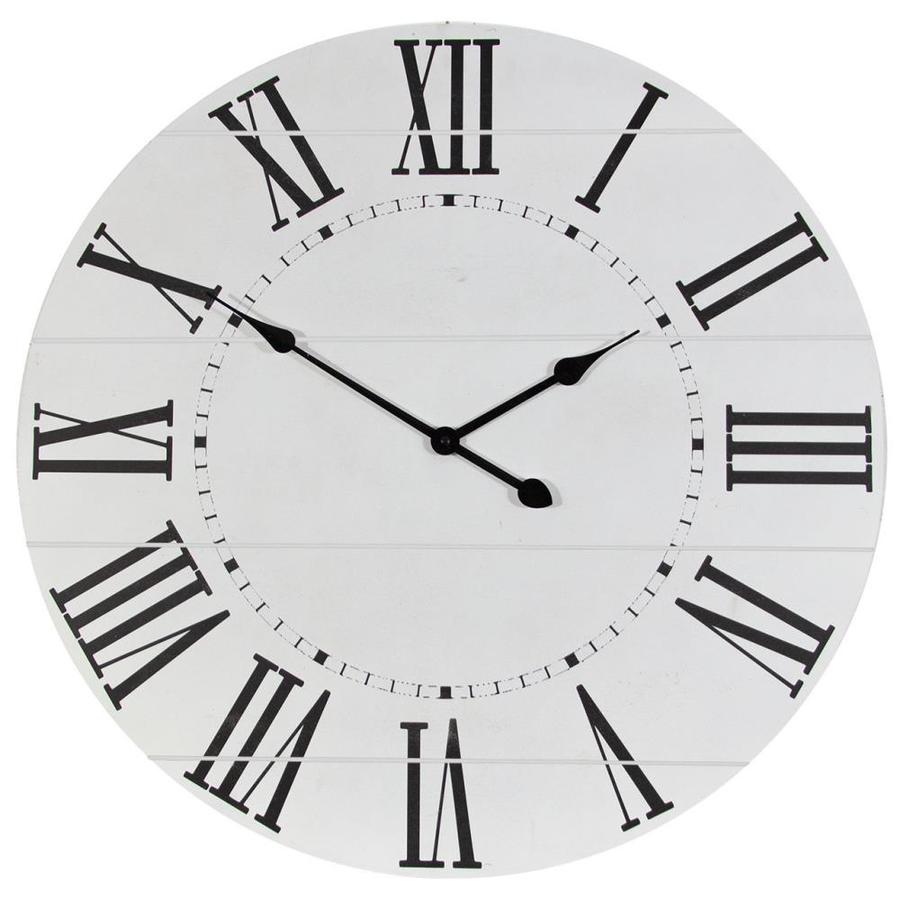 Lowes Analog Round Wall Clock In White 1901 8031low Shefinds
