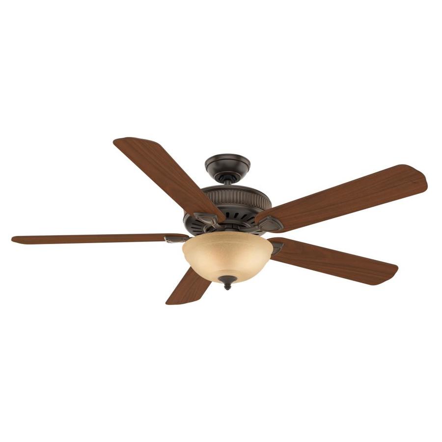 Casablanca Ainsworth Gallery 60 in Onyx Bengal Bronze Downrod or Flush Mount Ceiling Fan with Light Kit