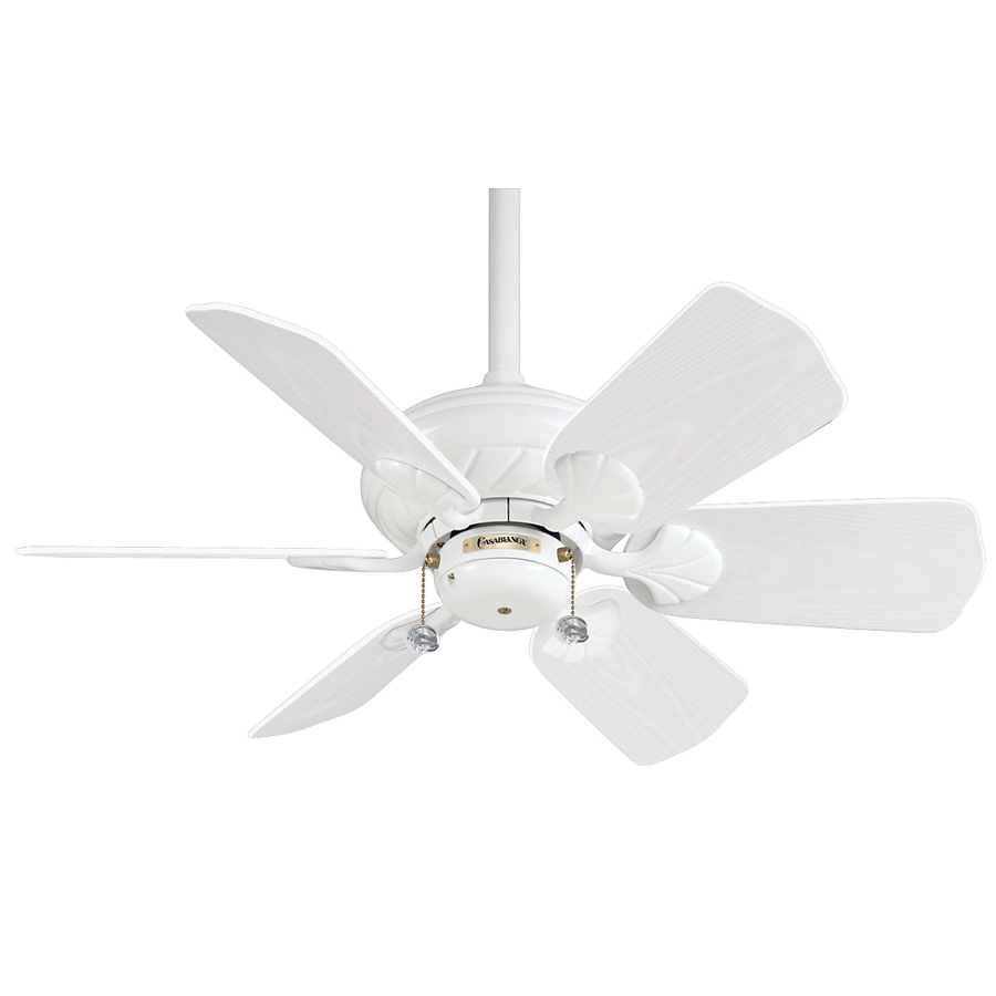 Casablanca Wailea 31 in Snow White Outdoor Downrod Mount Ceiling Fan