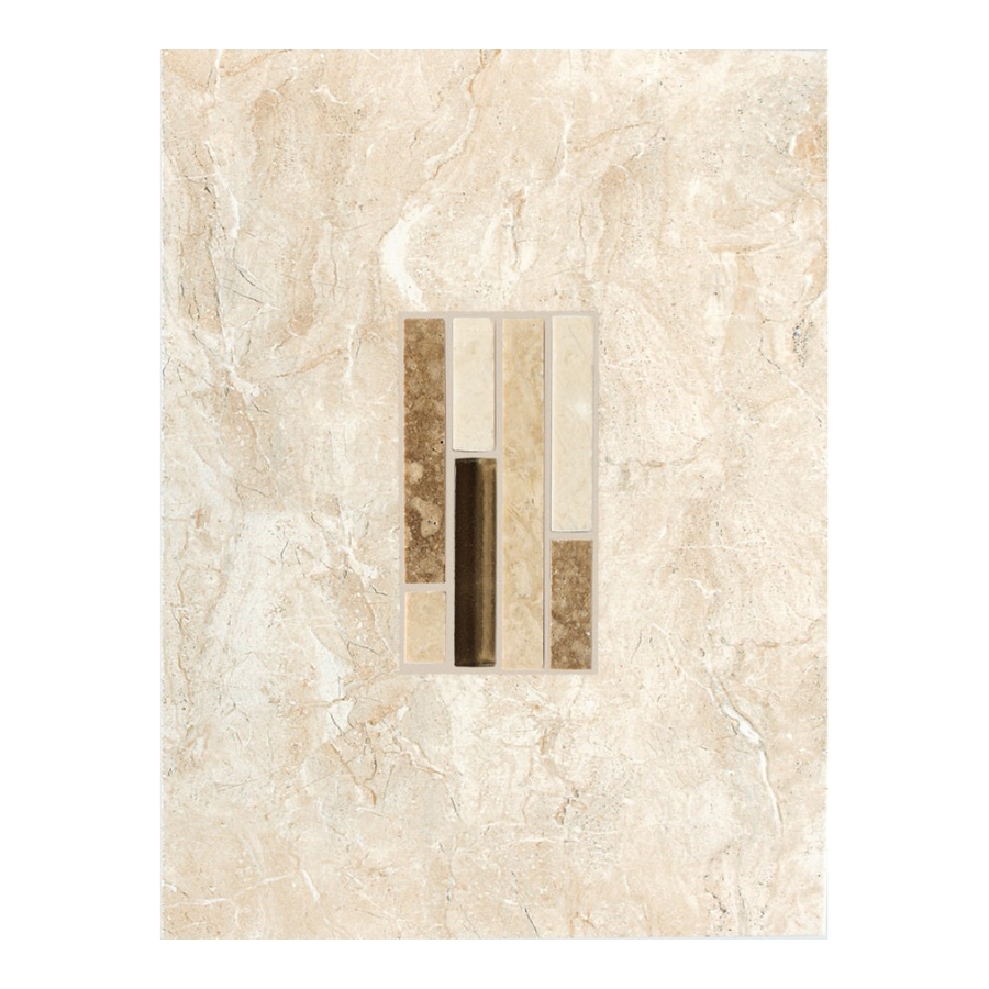 American Olean Torre Venato Crema Ceramic Listello Tile (Common 9 in x 12 in; Actual 8.93 in x 11.81 in)