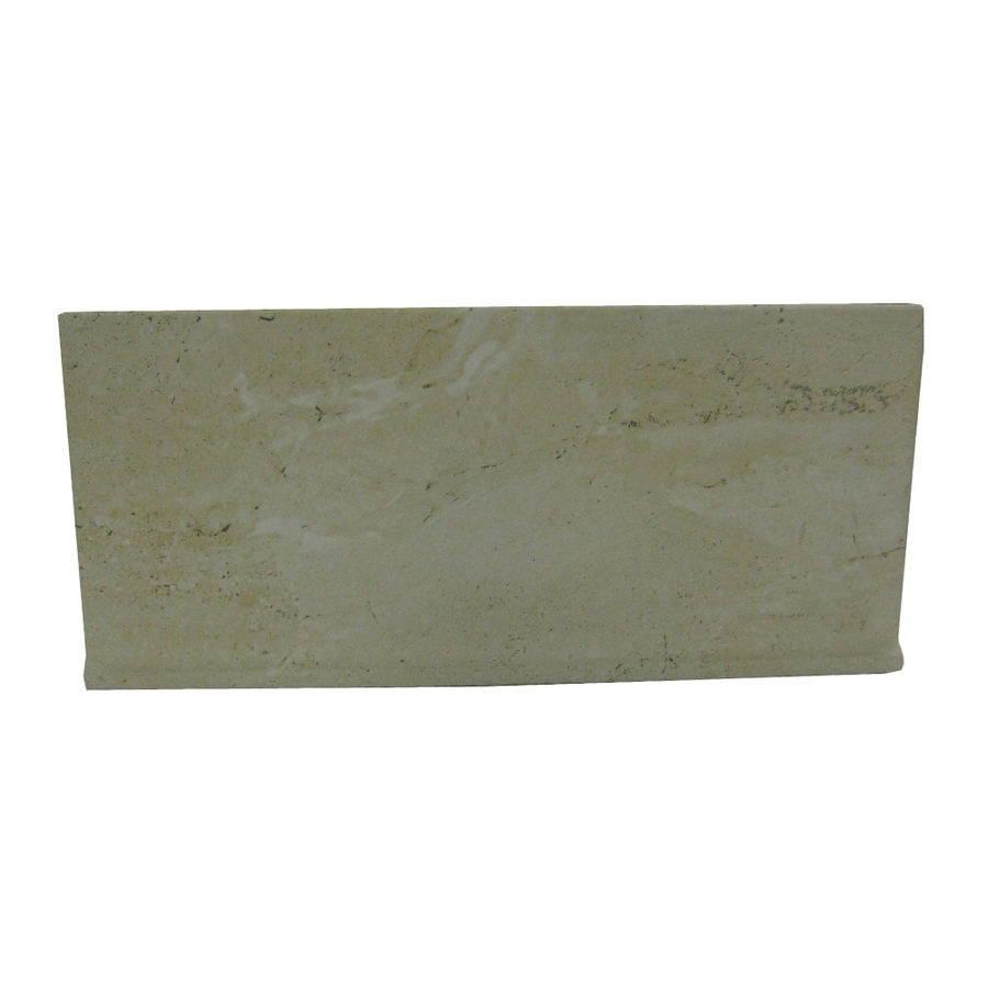 American Olean Torre Venato Crema Glazed Porcelain Indoor/Outdoor Bullnose Tile (Common 8 in x 10 in; Actual 6 in x 13.12 in)