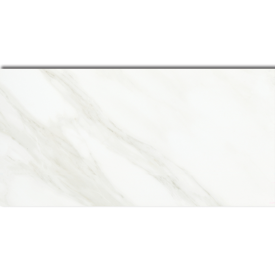 American Olean 8 Pack Mirasol Bianco Carrara Glazed Porcelain Floor Tile (Common 12 in x 24 in; Actual 11.62 in x 23.43 in)