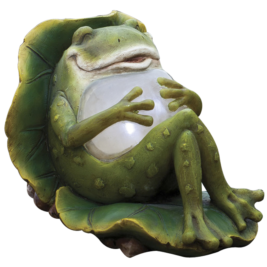 Garden Treasures 8.86 in H Lounging Frog Garden Statue