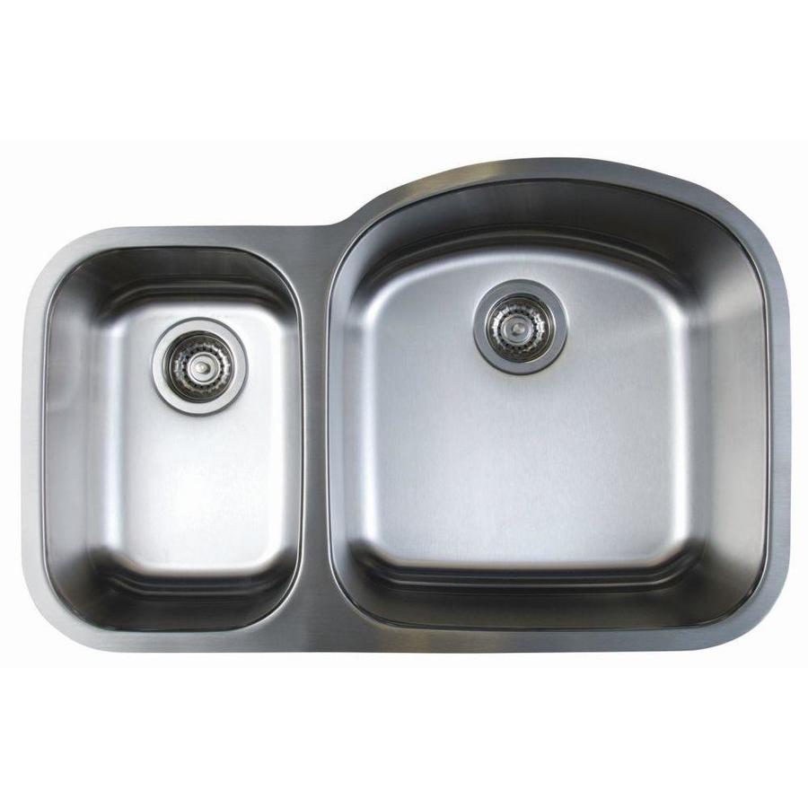 BLANCO Stellar 20.5 in x 31.75 in Refined Brushed Double Basin Stainless Steel Undermount Residential Kitchen Sink