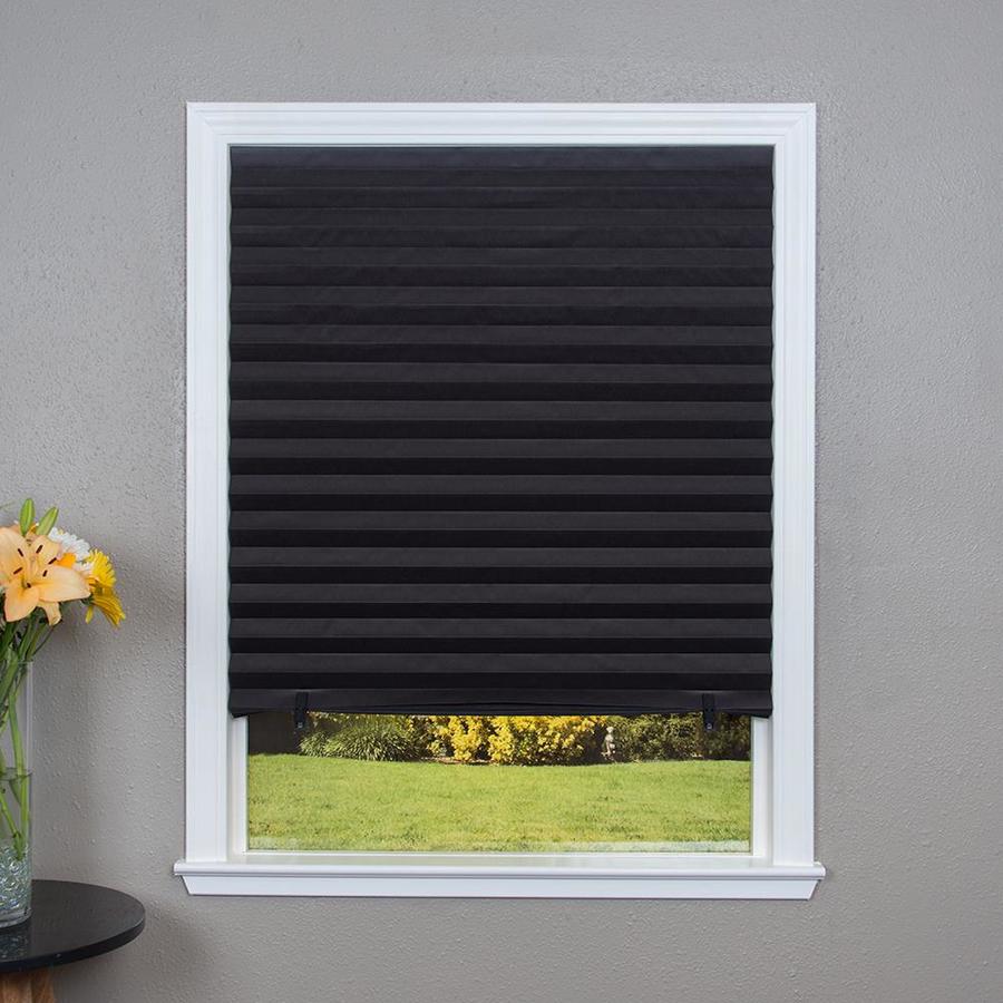 Redi Shade 48 in W x 72 in L Black Blackout Cordless Paper Pleated Shade