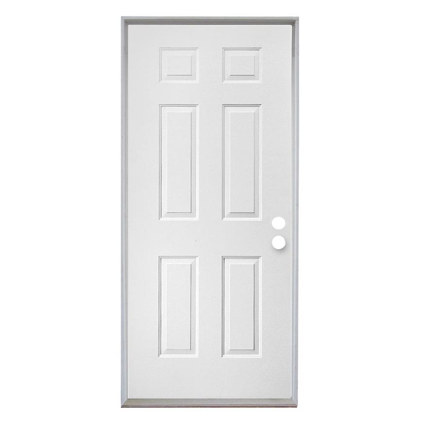 ReliaBilt 6 Panel Prehung Inswing Steel Entry Door (Common 32 in x 80 in; Actual 33 in x 81 in)