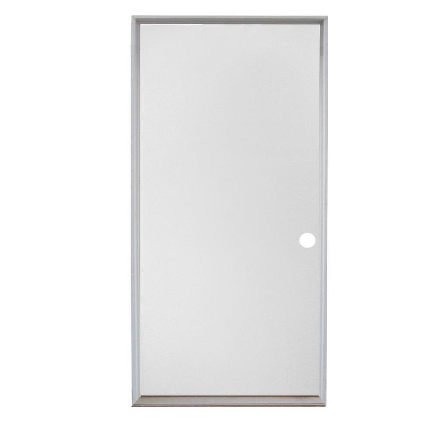 ReliaBilt Flush Prehung Inswing Steel Entry Door Prehung (Common 80 in x 36 in; Actual 81 in x 37 in)