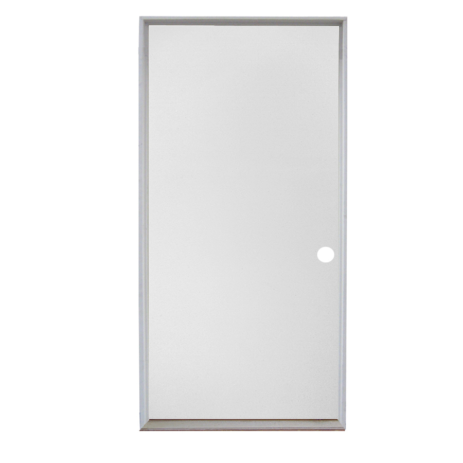 ReliaBilt Flush Prehung Inswing Steel Entry Door Prehung (Common 80 in x 32 in; Actual 81 in x 33 in)