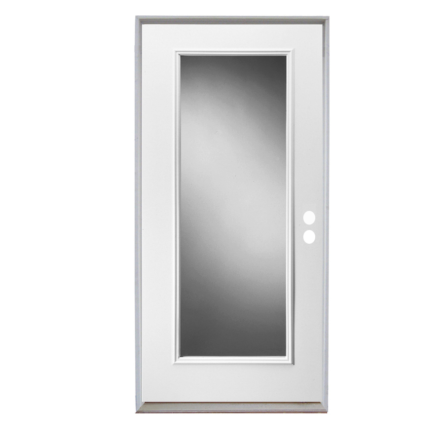 ReliaBilt Full Lite Prehung Inswing Steel Entry Door Prehung (Common 80 in x 36 in; Actual 81 in x 37 in)