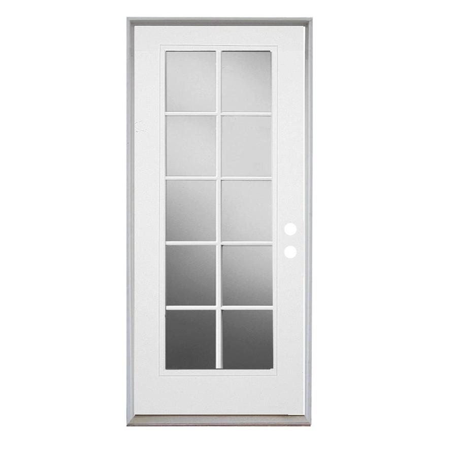 ReliaBilt Full Lite Prehung Inswing Steel Entry Door (Common 36 in x 80 in; Actual 37 in x 81 in)