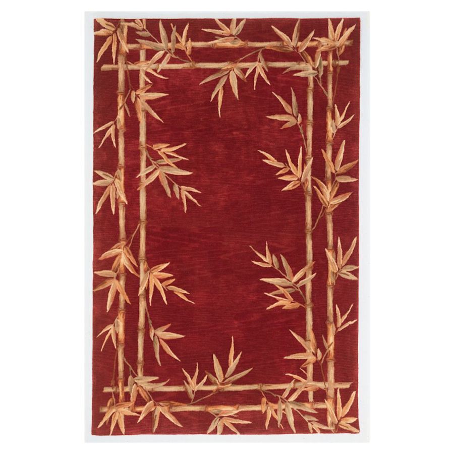 KAS Rugs Floral Trends Rectangular Red Floral Tufted Wool Area Rug (Common 9 ft x 12 ft; Actual 8.5 ft x 11.5 ft)