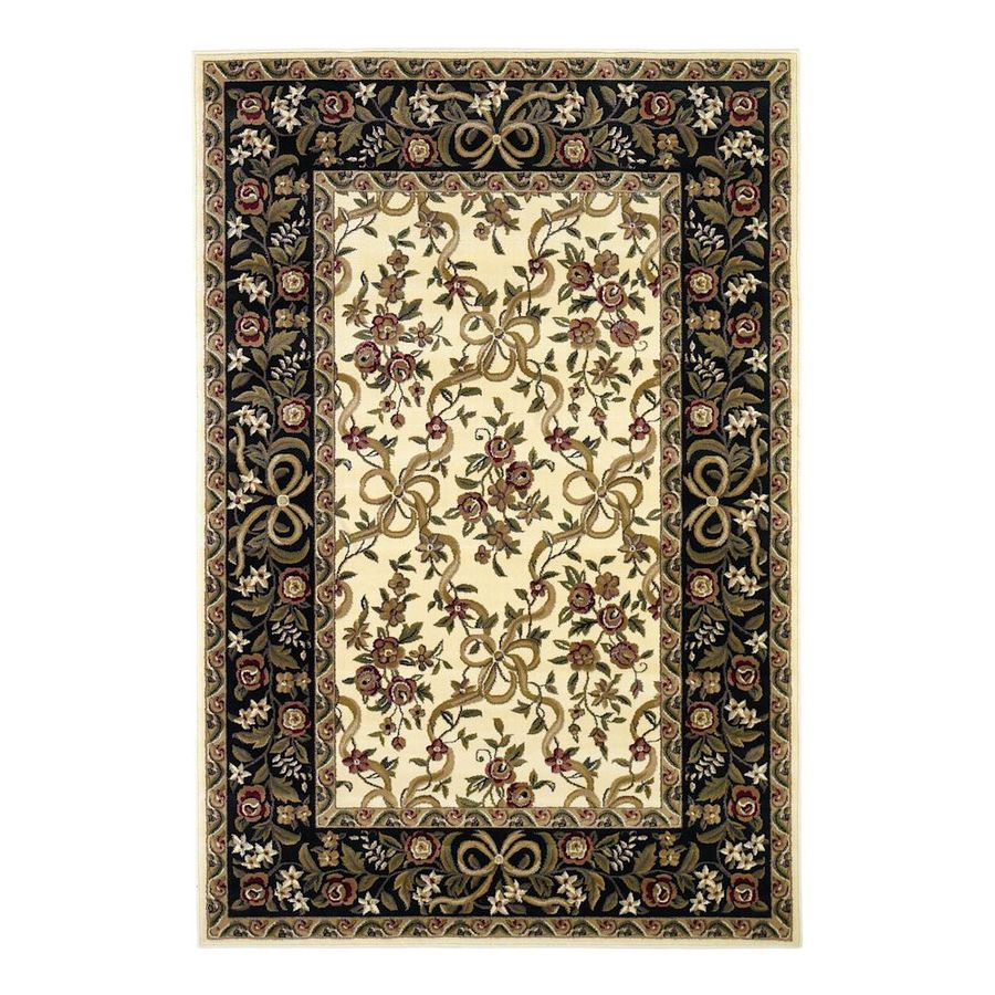 KAS Rugs Always Ribbons Ivory Rectangular Indoor Woven Oriental Area Rug (Common 10 x 13; Actual 118 in W x 146 in L x 0 ft Dia)