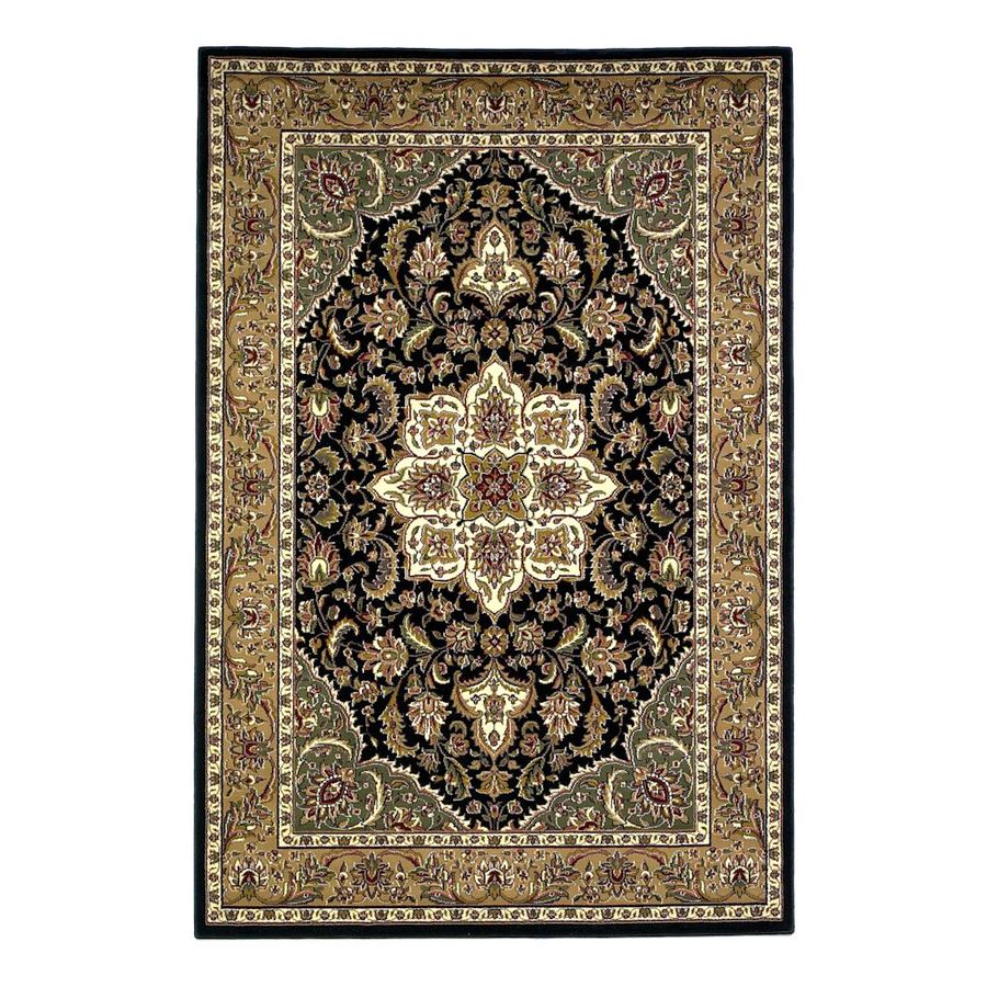 KAS Rugs Medallion 9 ft 10 in x 13 ft 10 in Rectangular Black Transitional Area Rug