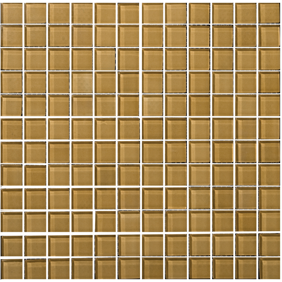 Emser Lucente Honey Glass Mosaic Square Wall Tile (Common 12 in x 12 in; Actual 12.67 in x 12.68 in)