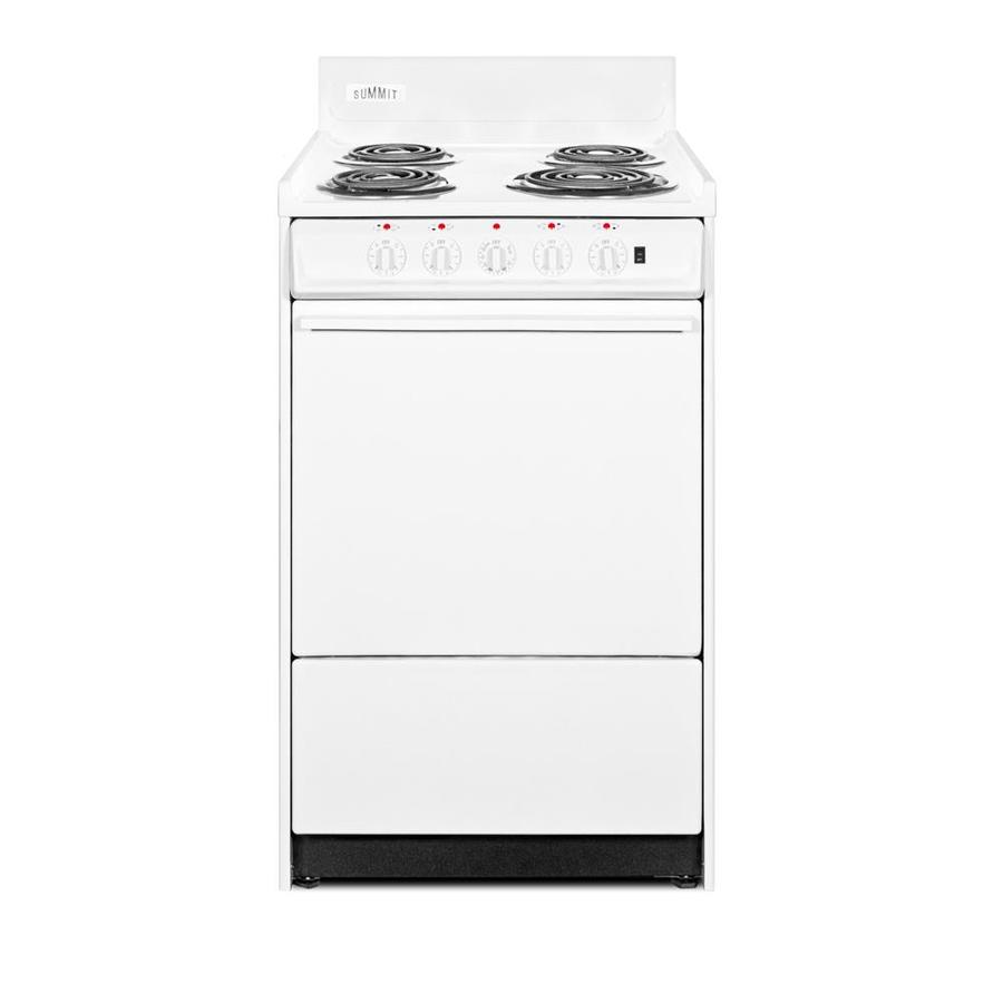 Summit Appliance 20-in 4 Elements 2.46-cu ft Freestanding Electric Range (White) | WEM117EQY