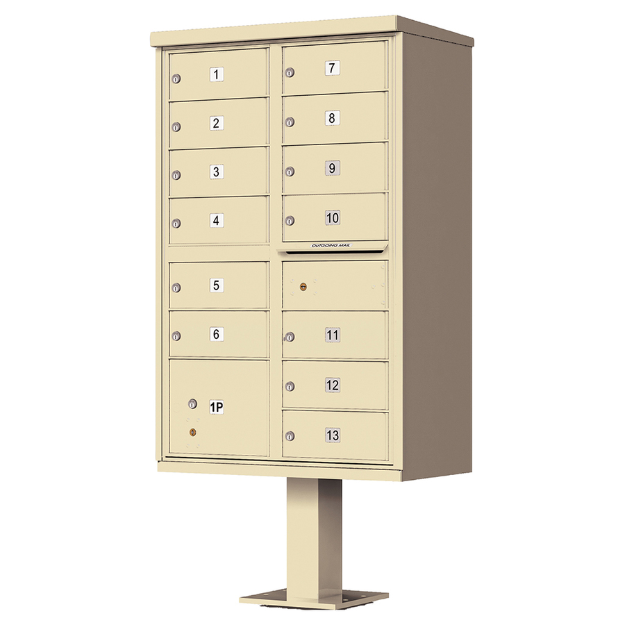 Florence 30.5 in x 62 in Metal Sandstone Powder Coat Lockable Cluster Mount Cluster Mailbox