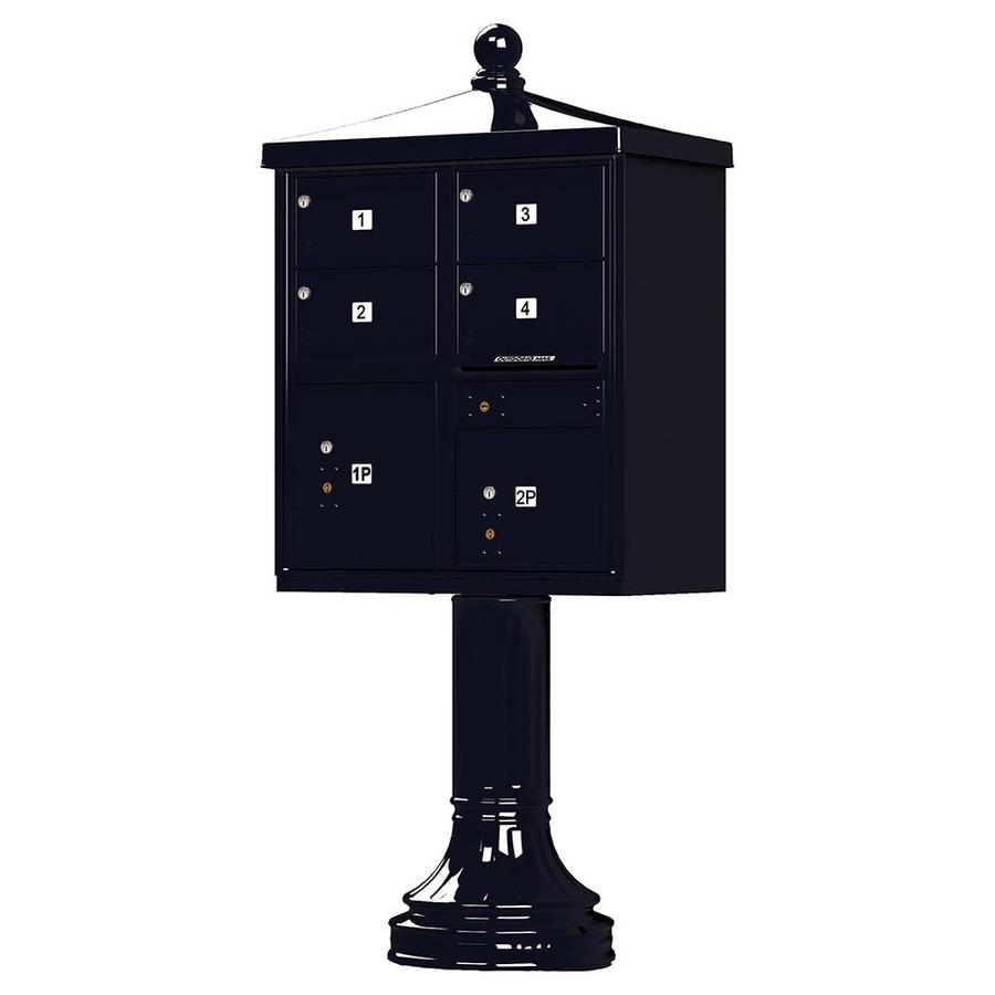 Florence Vital with Vogue Traditional Accessories 31.6 in x 71.4 in Metal Black Pebble Lockable Cluster Mount Cluster Mailbox